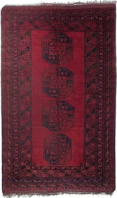 Fine Antique Afghan Tribal Rug 5' x 8'2" (1.52 x 2.49 M)