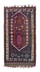 Vintage Persian Balouch Rug 3'5" x 6'2" (1.04 x 1.88 M)