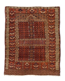 Antique Khachli Bokhara Rug 4'3" x 5'1" (1.30 x 1.55 M)