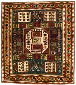 Antique Caucasian Karachov Kazak Rug 6'4" x 7' (1.93 x 2.13 M)