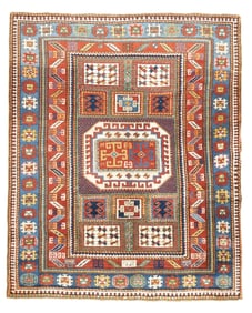 Antique Caucasian Kazak Rug 6'5" x 7'11" (1.96 x 2.41 M)