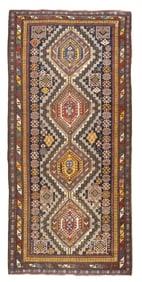 Antique Caucasian Kuba Rug 4'9" x 10' (1.45 x 3.05 M)