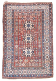 Antique Caucasian Lezgi Rug 4'2" x 6'4" (1.27 x 1.93 M)