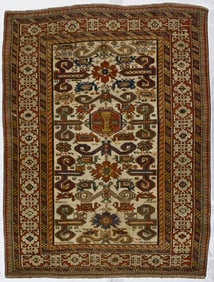 Antique Caucasian Perpedil Rug 3'5" x 4'4" (1.04 x 1.32 M)