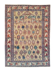 Antique Caucasian Shirvan Rug 4'4'' x 6'1'' (1.32 x 1.85 M)