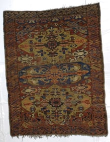Antique Caucasian Zehour Chi Chi Rug 4' x 5'2" (1.22 x 1.57 M)