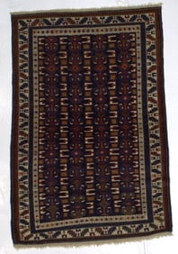 Antique Caucasian Zehour Kuba Rug 3'7" x 5'3" (1.09 x 1.60 M)
