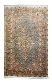 Fine Antique Turkish Silk Hereke Rug 8'5" x 13'9" (2.57 x 4.19 M)