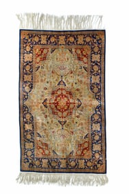 Vintage Turkish Silk Hereke (Signed) Rug 2'6'' x 4'1'' (0.76 x 1.24 M)