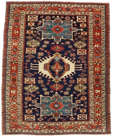 Fine Antique Persian Karajeh Heriz Rug 4'7" x 5'10" (1.40 x 1.78 M)