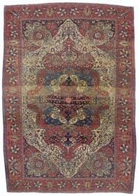 Fine Antique Persian Mothasham Kasha Rug 6'11" x 10' (2.11 x 3.05 M)