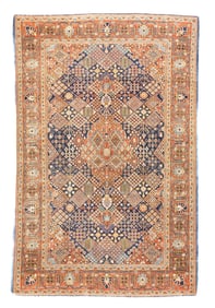 Antique Persian Dabir Kashan Rug 4'2" x 6'5" (1.27 x 1.96 M)