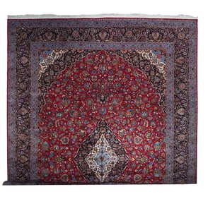 Vintage Persian Kashan Rug 12'9" x 19'3" (3.89 x 5.87 M)