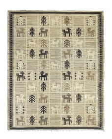 Vintage Turkish Kilim Rug 5'7" x 6'10" (1.70 x 2.08 M)