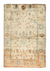 Extremely Fine Persian Silk Zigler Mahal Rug 4'2" x 6'6" (1.27 x 1.98 M)