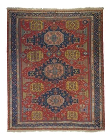 Antique Caucasian Sumak Rug 7'9" x 9'4" (2.36 x 2.84 M)