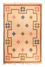 Vintage Swedish Kilim Rug 6'6" x 9'11" (1.98 x 3.02 M)