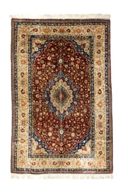 Extremely Fine Antique Turkish Silk Rug 5'3" x 8'2" (1.60 x 2.49 M)