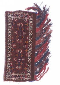 Antique Saddlebag Yamoud Rug 1'2" x 2'8" (0.36 x 0.81 M)