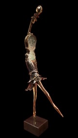 NOWACZYK Christian 1955 sculpture in bronze brass and crushed glass Height 91 cm
