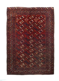 Vintage Afghan Bokhara Rug 4'7'' x 6'9'' (1.40 x 2.06 M)