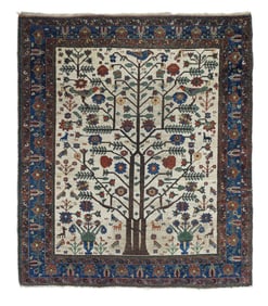 Antique Persian Afshar Rug 5'2" x 6'4" (1.57 x 1.93 M)