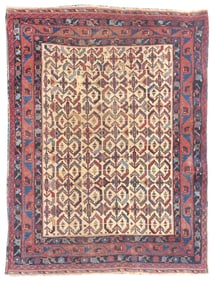 Antique Persian Afshar Rug 4'0'' x 4'6'' (1.22 x 1.37 M)