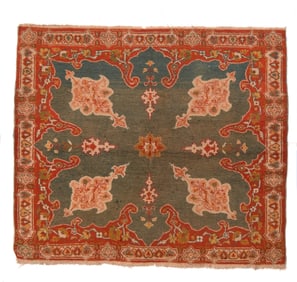 Antique Persian Agra Rug 3'8" x 4'4" (1.12 x 1.32 M)