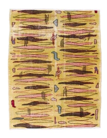 Vintage Art Deco Rug 3'10" x 5' (1.17 x 1.52 M)