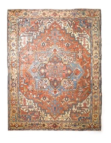 Antique Persian Serapi Rug 9'4" x 12'4" (2.84 x 3.76 M)
