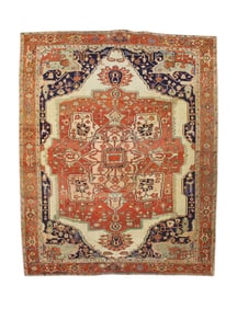 Antique Persian Serapi Rug 9' x 12' (2.74 x 3.66 M)