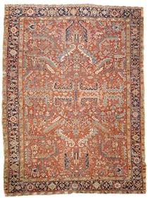 Antique Persian Heriz Rug 9'2'' x 12'2'' (2.79 x 3.71 M)
