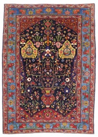 Antique Persian Bakhtiari Rug 5'5" x 7'7" (1.65 x 2.31 M)