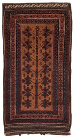Vintage Persian Balouch Rug 1'7" x 3'2" (0.48 x 0.97 M)