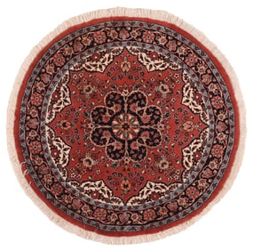 Very Persian Bidjar Silk Flowers Rug 3'3" x 3'3" (0.99 x 0.99 M)