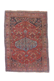 Antique Persian Halvi Bidjar Rug 3'8" x 5'2" (1.12 x 1.57 M)