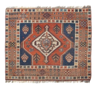 Antique Caucasian Kazak Rug 3'5' x 4" (1.04 x 1.22 M)
