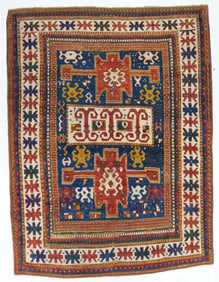 Antique Kazak Borcholo Rug 4'9'' x 6'3'' (1.45 x 1.91 M)