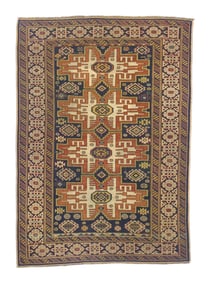 Antique Lezgi Rug 3'8" x 5'3" (1.12 x 1.60 M)