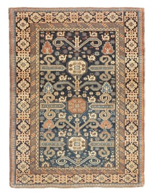 Antique Cacasian Perpedil Rug 3'1" x 3'11" (0.94 x 1.19 M)