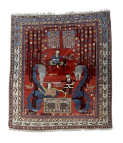 Antique Shirvan Rug 4'11" x 5'7" (1.50 x 1.70 M)