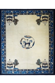 Antique Peking Chinese Rug 11'9" x 14'2" (3.58 x 4.32 M)