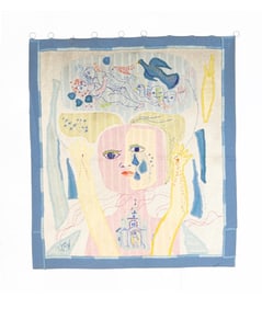 European Mid Century Artist Tapestry  4'5" x 5'1" (1.35 x 1.55 M)