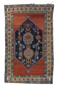 Antique Persian Hamedan Rug 4'1" x 5'7' (1.24 x 1.70 M)