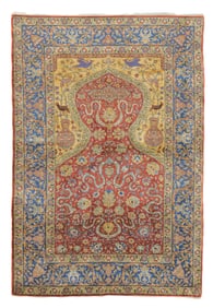 Antique Silk Hereke Rug 4'4" x 6'3" (1.32 x 1.91 M)