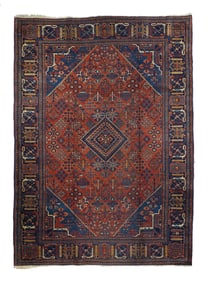 Vintage Persian Joshaghan Rug 7'3" x 10'3" (2.21 x 3.12 M)