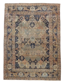 Antique Persian Mohtasham Kashan Rug 8'4" x 11'3" (2.54 x 3.43 M)