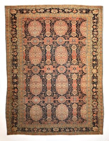 Antique Persian Mohtasham Kashan Rug 7'3" x 9'11" (2.21 x 3.02 M)