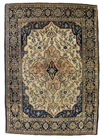Antique Persian Farahan Sarouk Rug 3'5" x 4'10" (1.04 x 1.47 M)