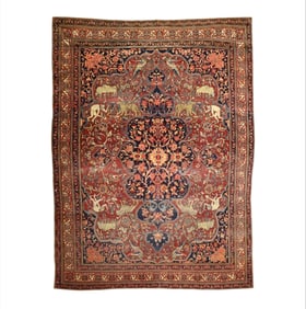 Antique Persian Farahan Sarouk Rug 7'3" x 10' (2.21 x 3.05 M)